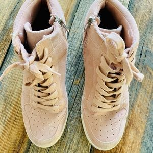 wedge sneaker high tops w/zipper